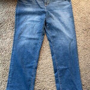 Lands' End Women's Plus Recover High Rise Bootcut Blue Jeans 20Wx32